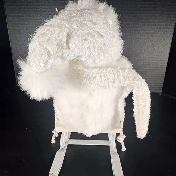 All White Heritage Signature Collection Porcelain Baby Doll in Winter Sleigh - Picture 7 of 11